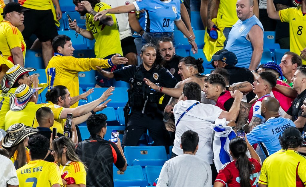 Darwin Núñez and Uruguay Teammates Scrap With Colombia Fans After Copa América Loss