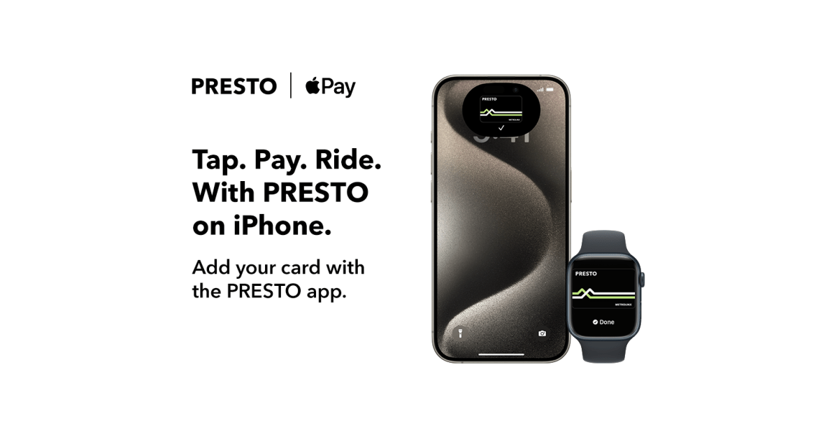 Apple Wallet now supports Canada’s Presto card, with Express Transit