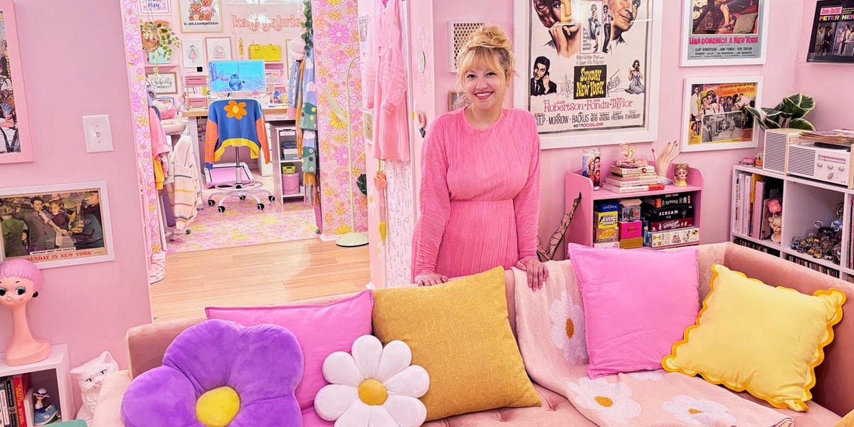 A millennial transformed a house into her pink '90s dream home with a movie theater and arcade. Now she has to sell.