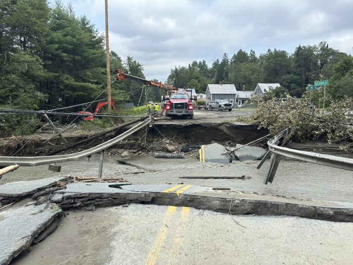 More flooding hits Vermont with washed-out roads, smashed vehicles and destroyed homes