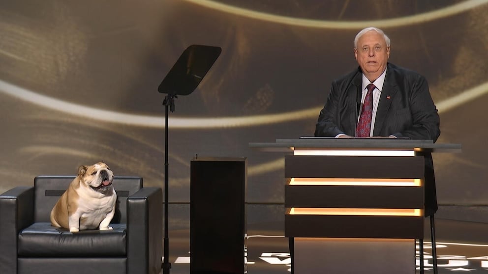 WATCH: Gov. Jim Justice addresses RNC with trusty 'Babydog'