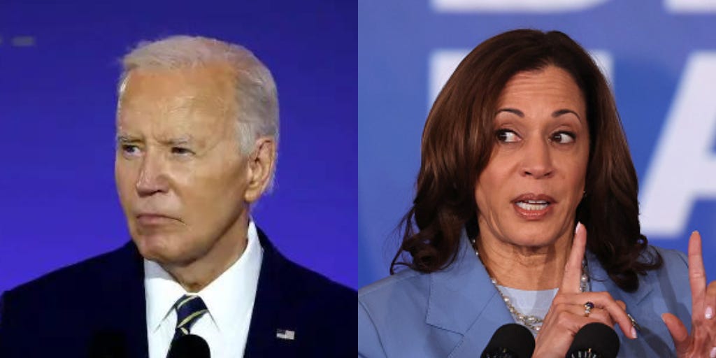 While Biden fumbles at the podium, Kamala Harris is doing her best at playing presidential