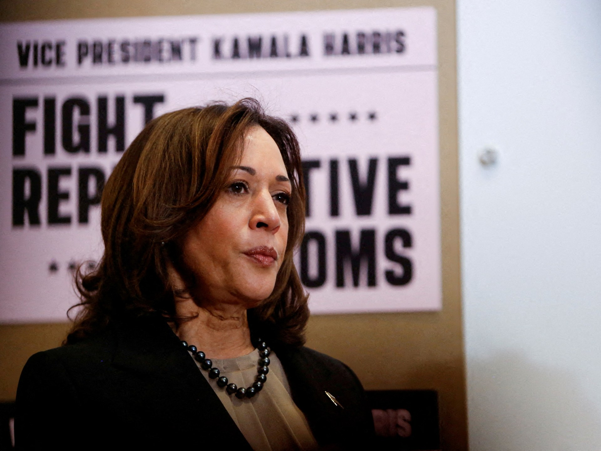 Harris slams Trump on abortion issue as six-week ban takes effect in Iowa