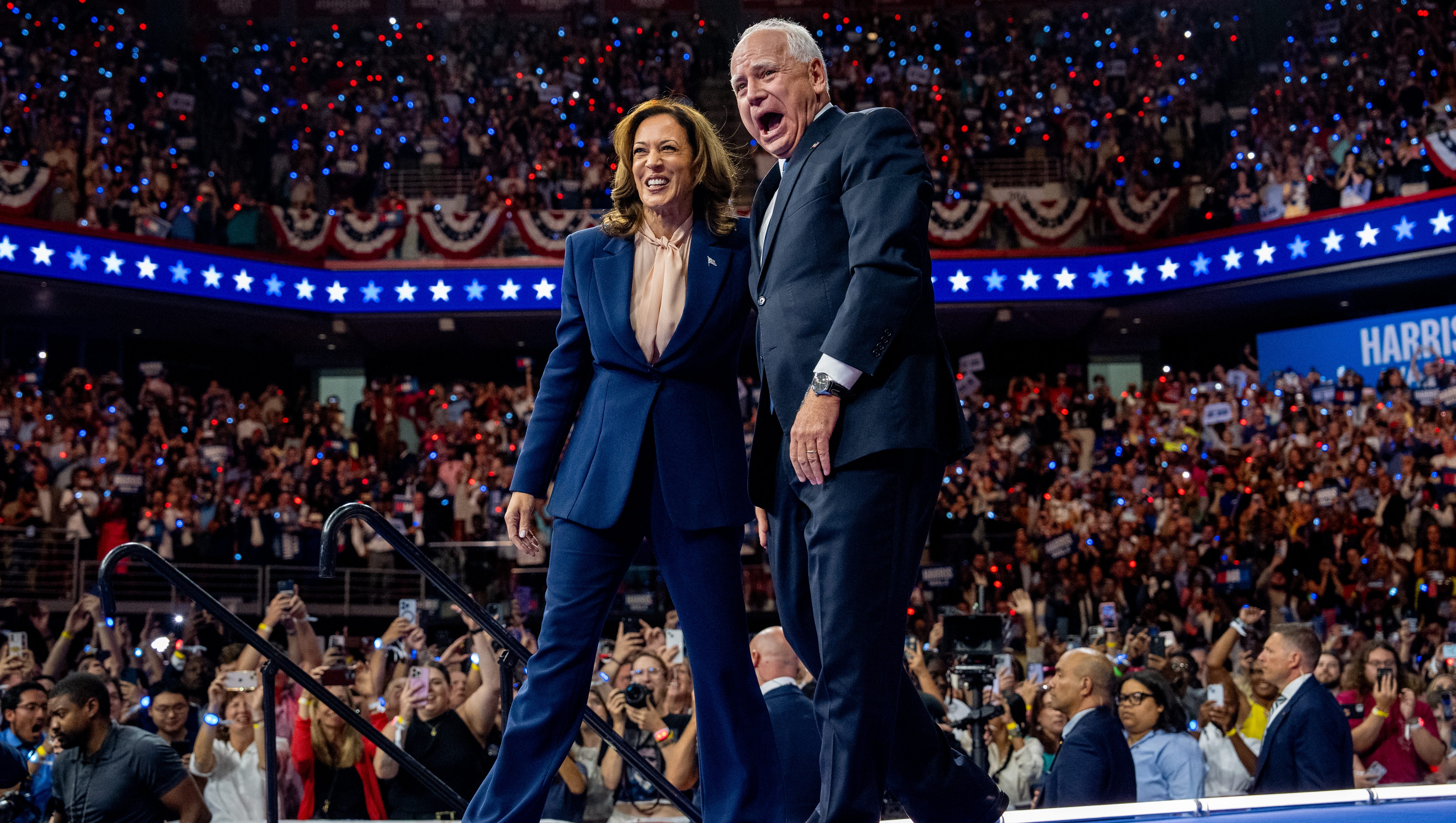 Harris and VP Pick Walz Hold First Campaign Rally as Democratic Ticket