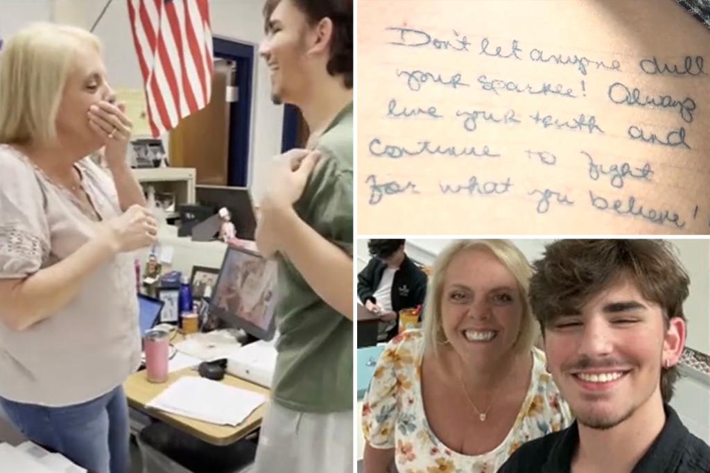 Indiana student gets tattoo of inspiring note from culinary teacher