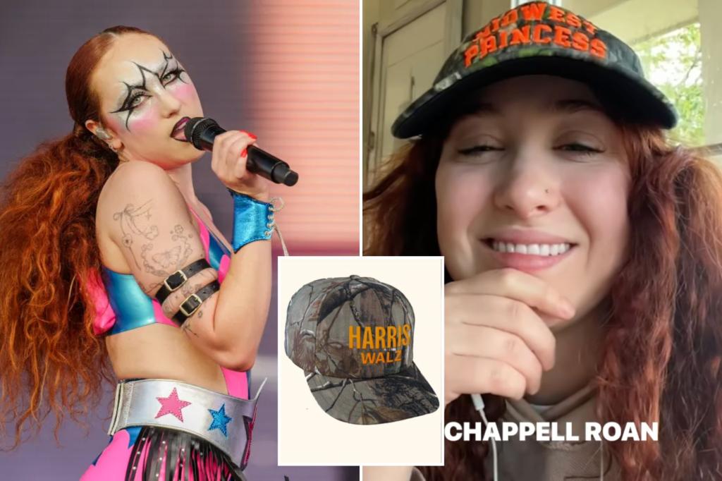 Harris-Walz campaign rips off Chappell Roan for camo hat stunt