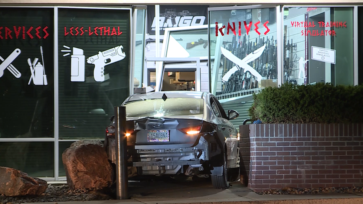 Car rams into front of two Colorado Springs gun stores