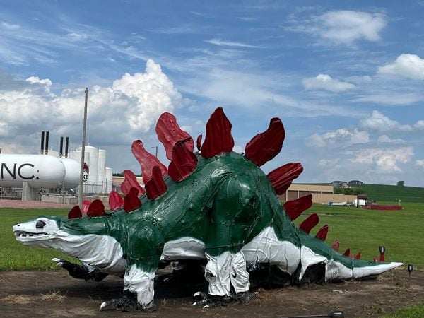 Warty Willy the Stegosaurus in Akron, Iowa