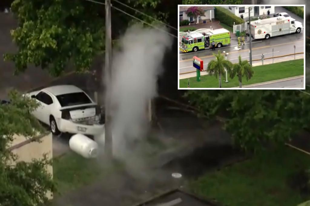 Cafeteria manager crashes into propane tanks at Florida school