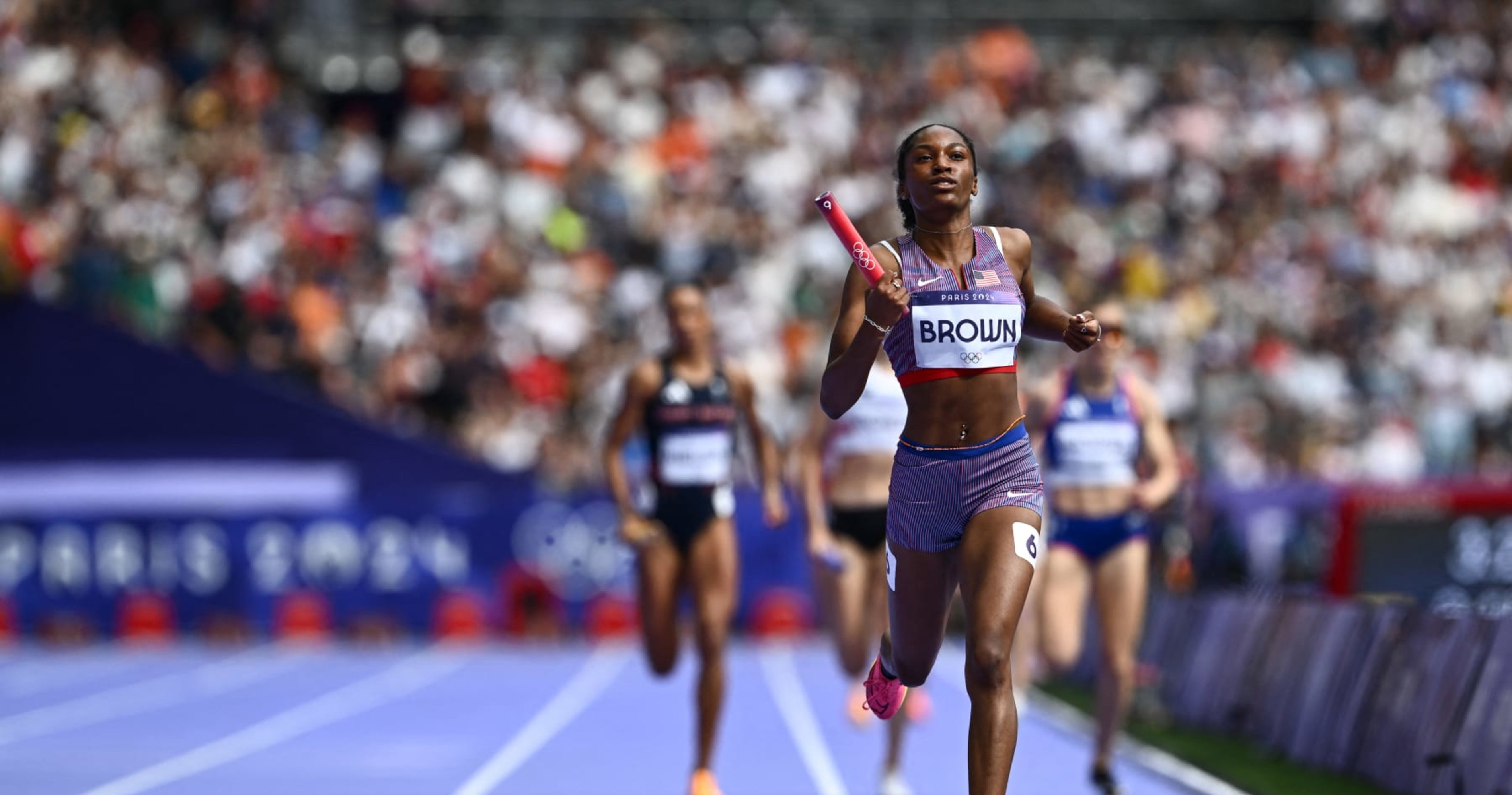 USA, Women's Olympics Track and Field 4x400m Qualifying Results; McLaughlin Sits