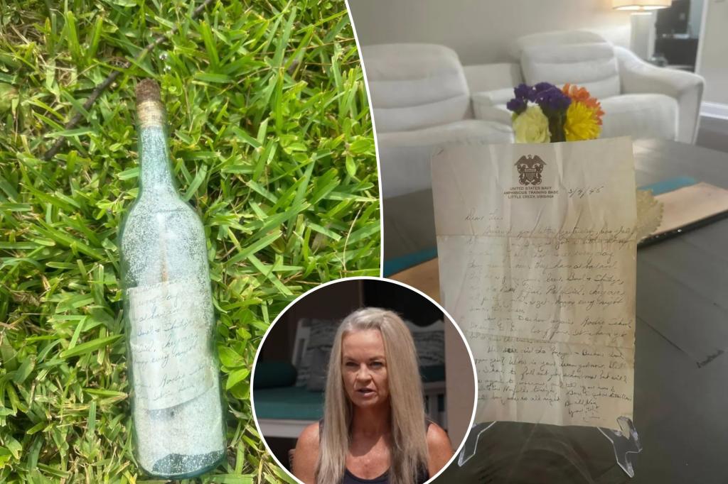 Florida mom, Suzanne Flament-Smith, finds WWII-era message in a bottle during Hurricane Debby clean up