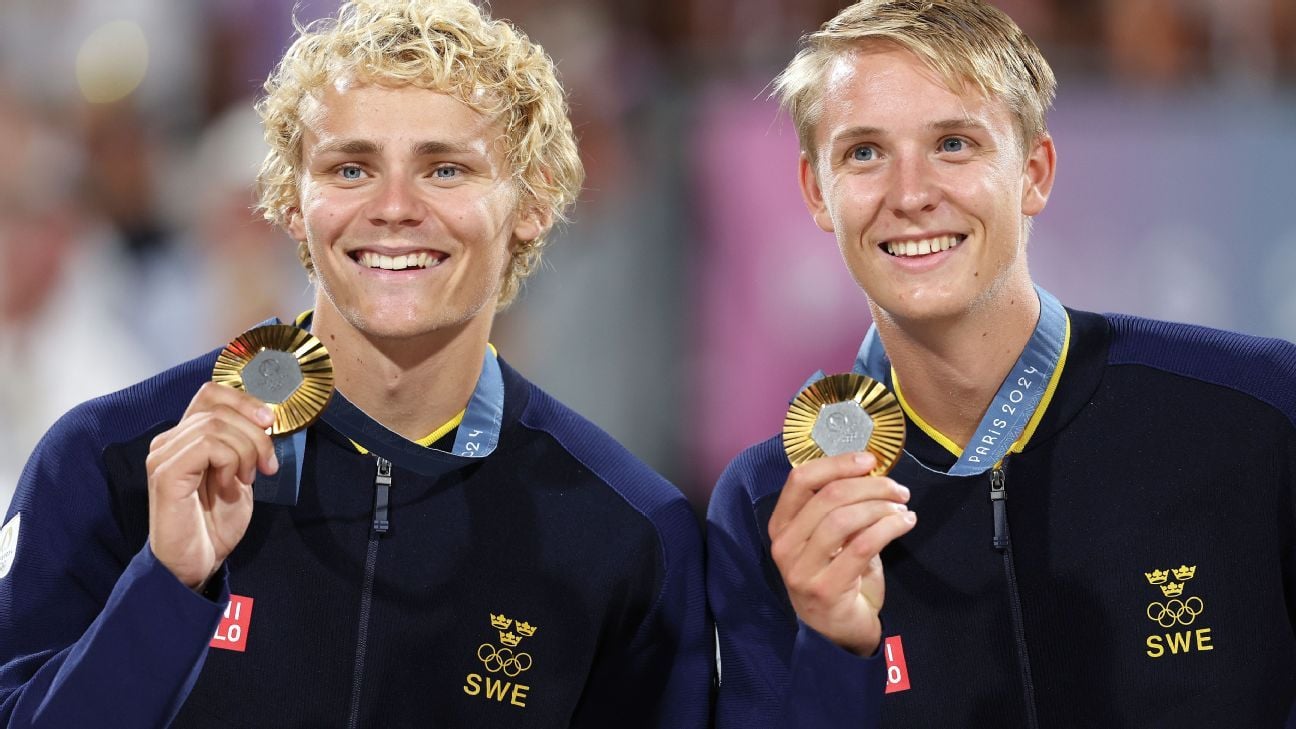 Swedes Ahman, Hellvig win beach volleyball gold