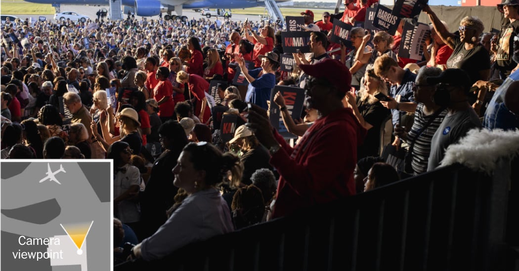 Trump Claims Harris Used AI For Rally Crowd. Footage Shows a Big Audience.