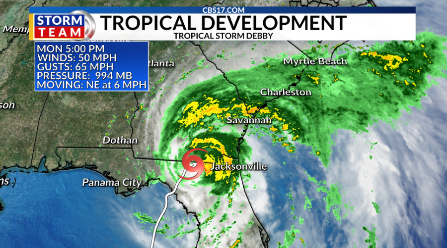 State of Emergency declared in North Carolina ahead of Tropical Storm Debby