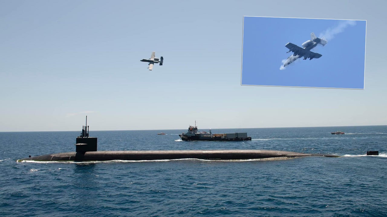 A-10 Warthogs Escort Ballistic Missile Submarine USS Wyoming