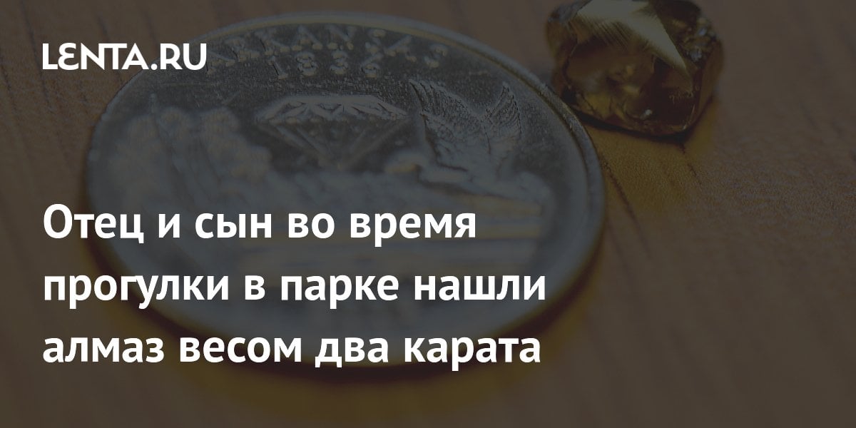 Отец и сын во время прогулки в парке нашли алмаз весом два карата