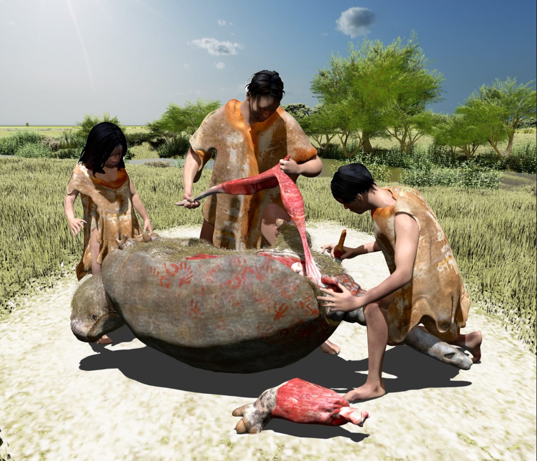 Evidence for butchery of giant armadillo-like mammals in Argentina 21,000 years ago