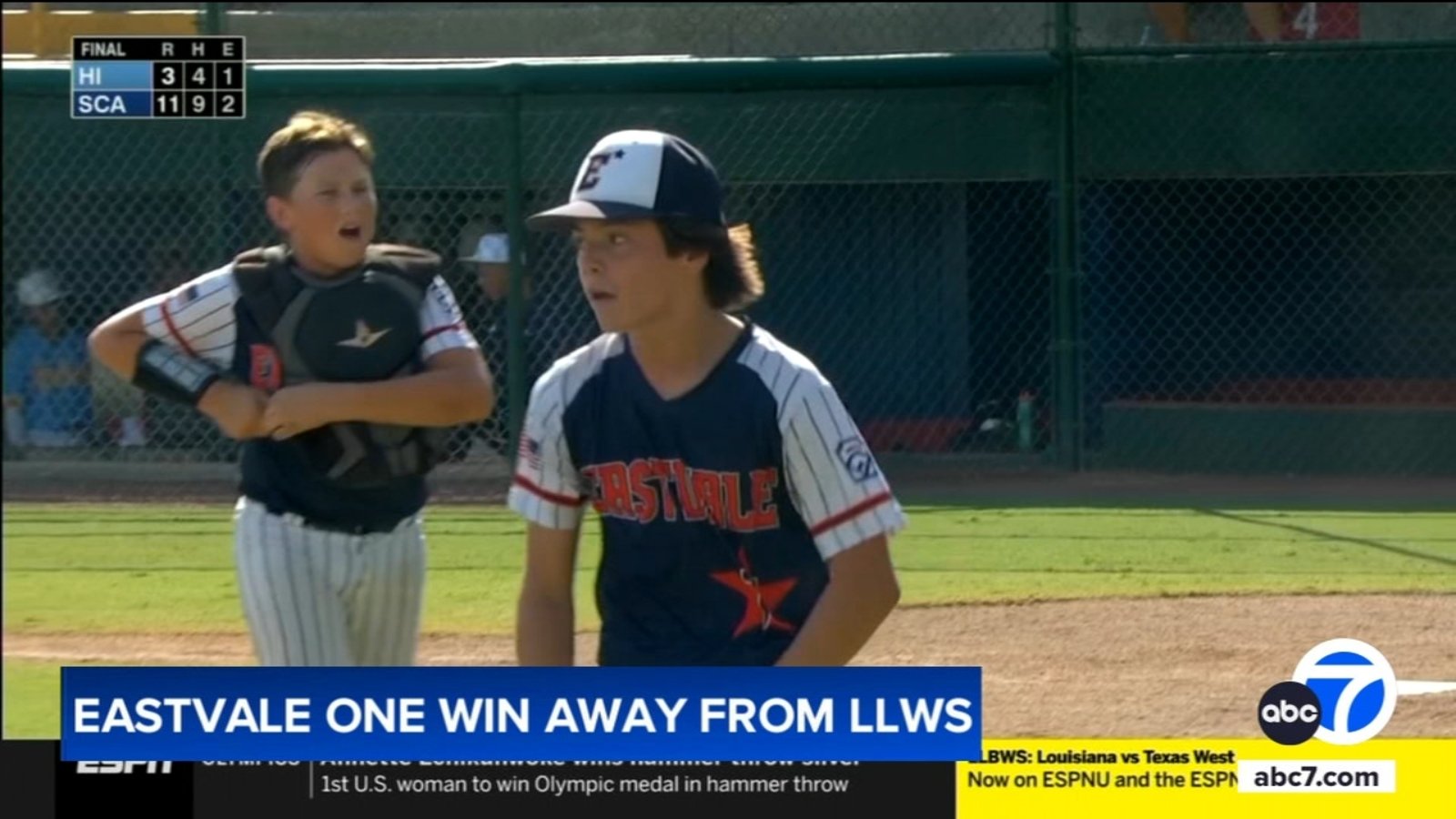 Eastvale Little League baseball team beats Hawaii, closing in on World Series appearance