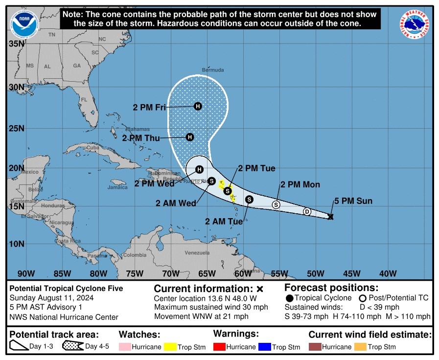 Tropical storm watches issued for Caribbean-bound system, hurricane center says