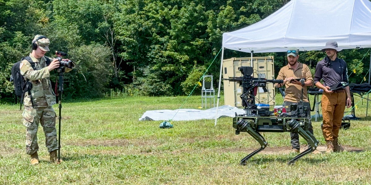 A 'robot dog' armed with an AI-enabled rifle for shooting down drones was tested at a US Army exercise