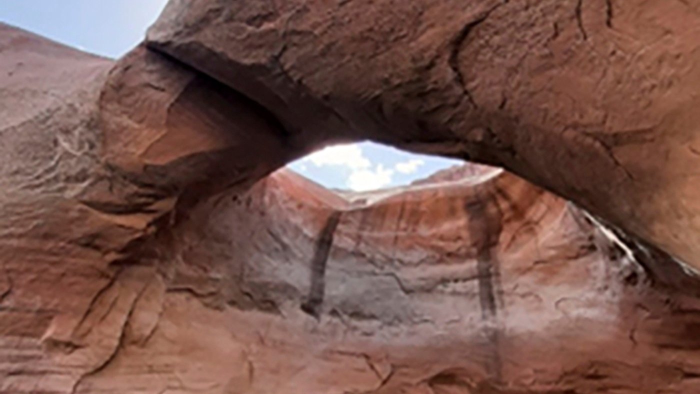 A geological feature called the 'Double Arch' in southern Utah has collapsed