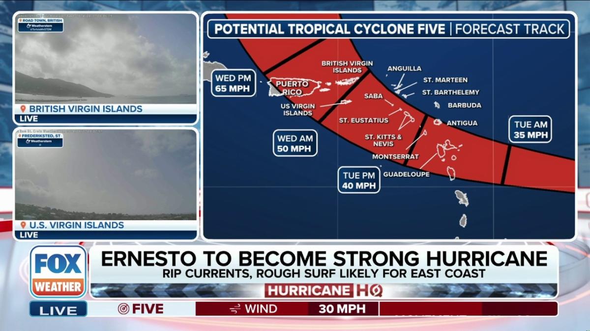 Tropical Storm Warnings issued as future Ernesto continues on path toward Caribbean