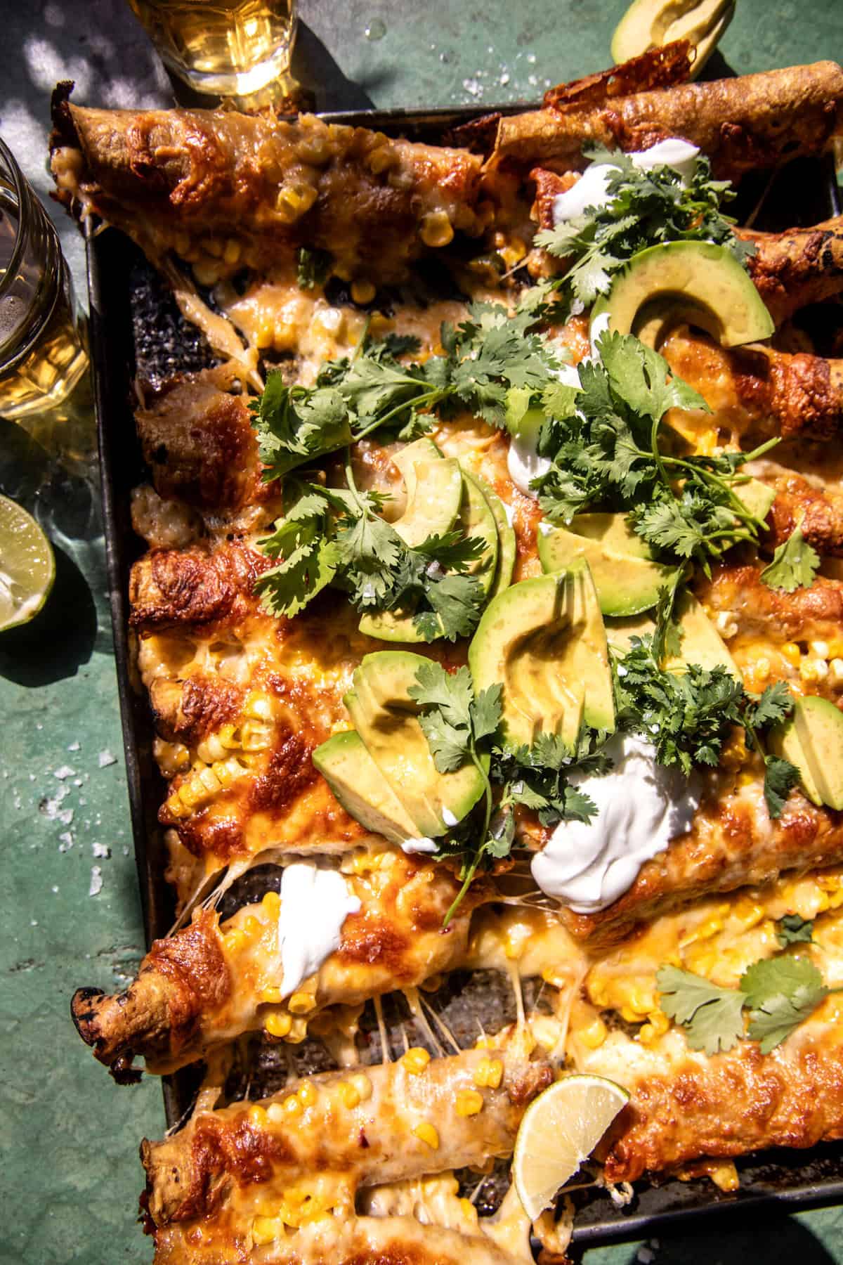 Sheet Pan Green Chile Chicken Taquitos.