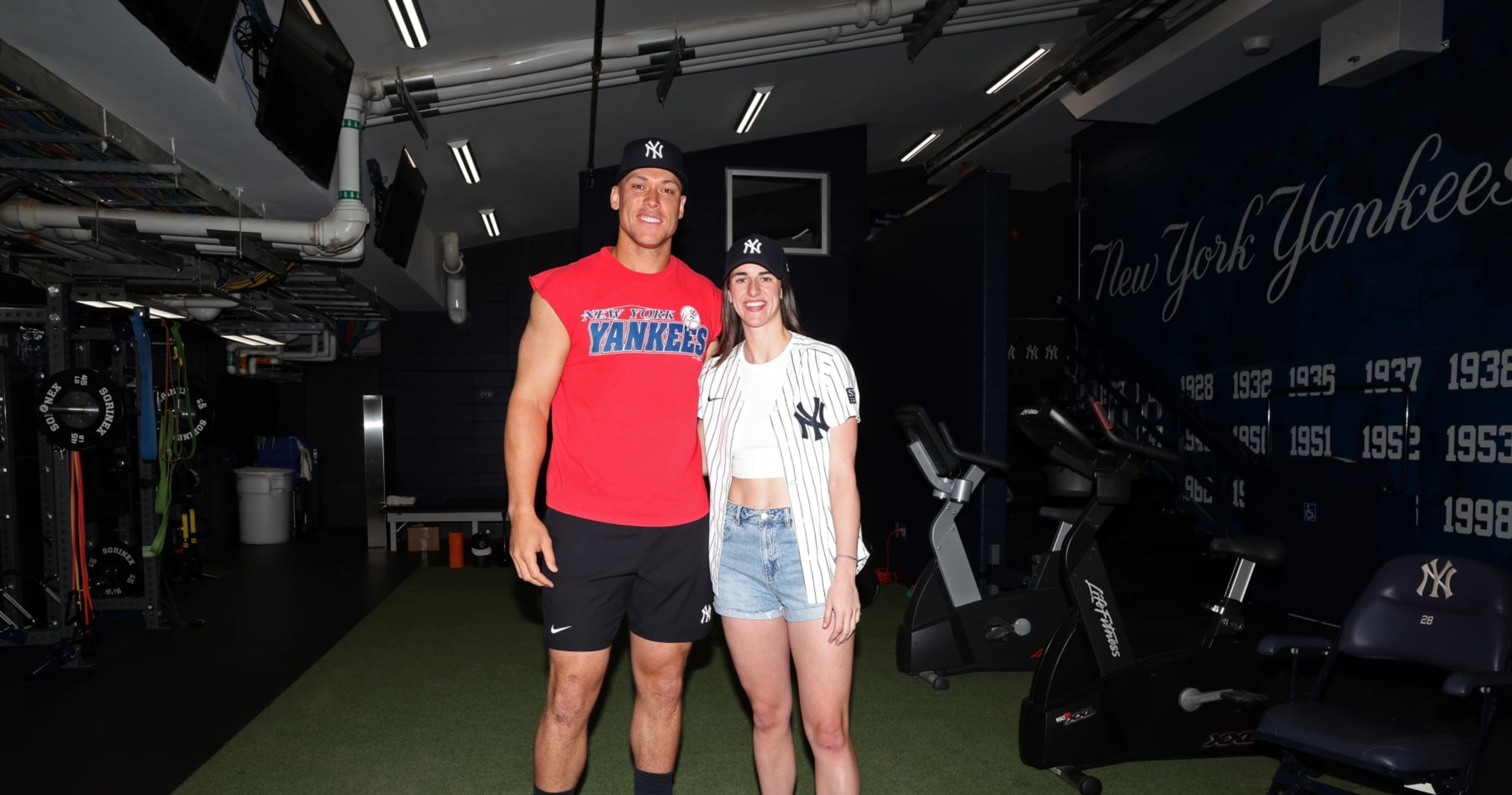 Video: Yankees' Aaron Judge Gifts Jordan Shoes to WNBA's Caitlin Clark