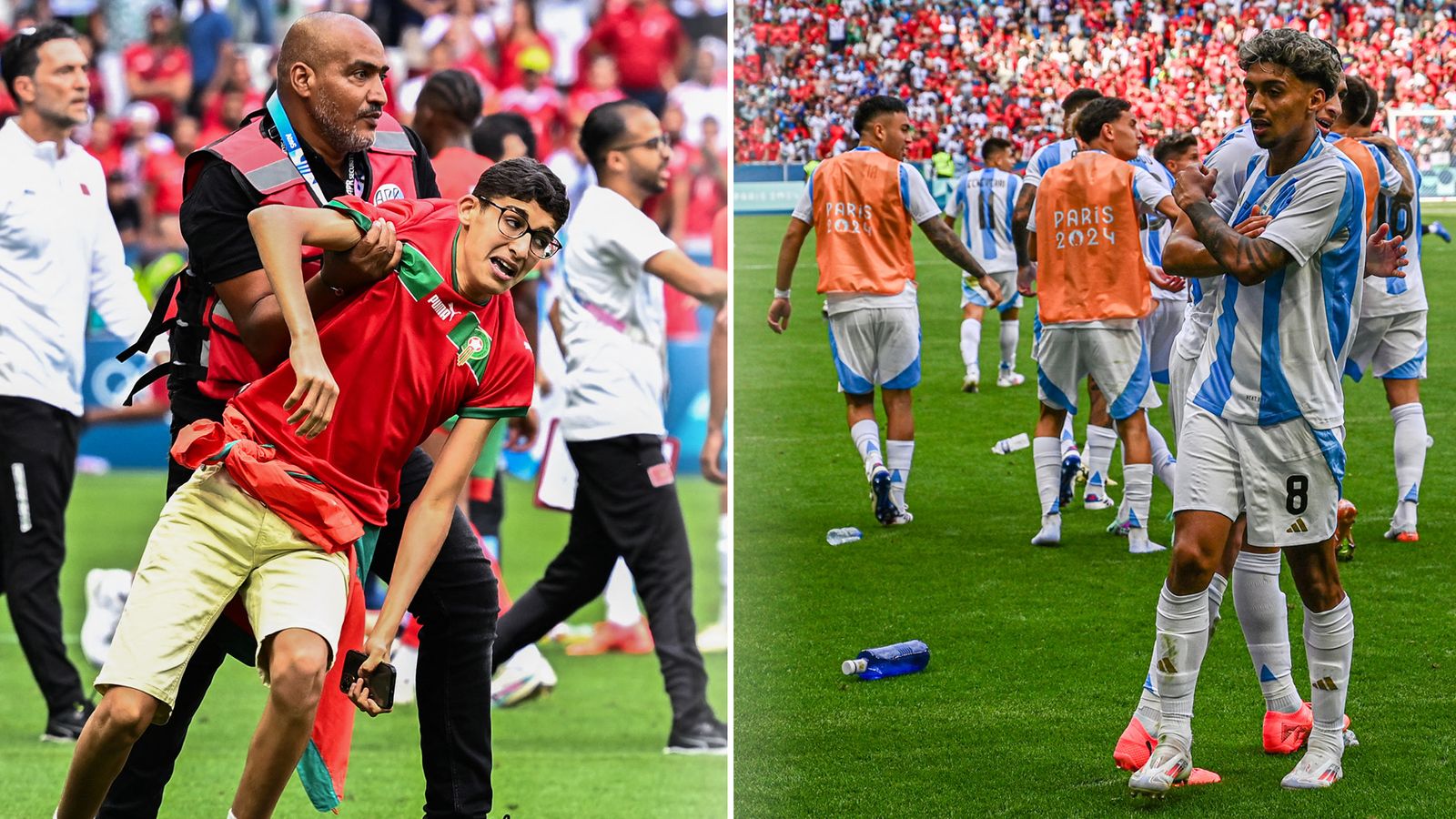 Crowd trouble as Morocco vs Argentina finishes after two-hour delay