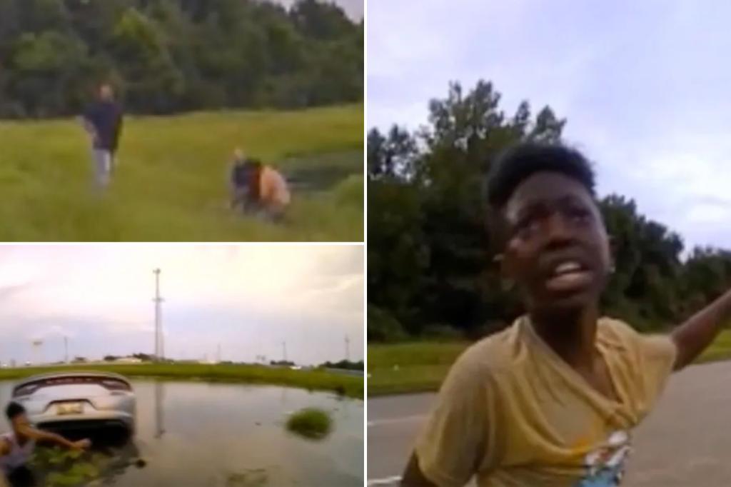 Video shows boy, 12, save mom's life after she drove into Texas pond