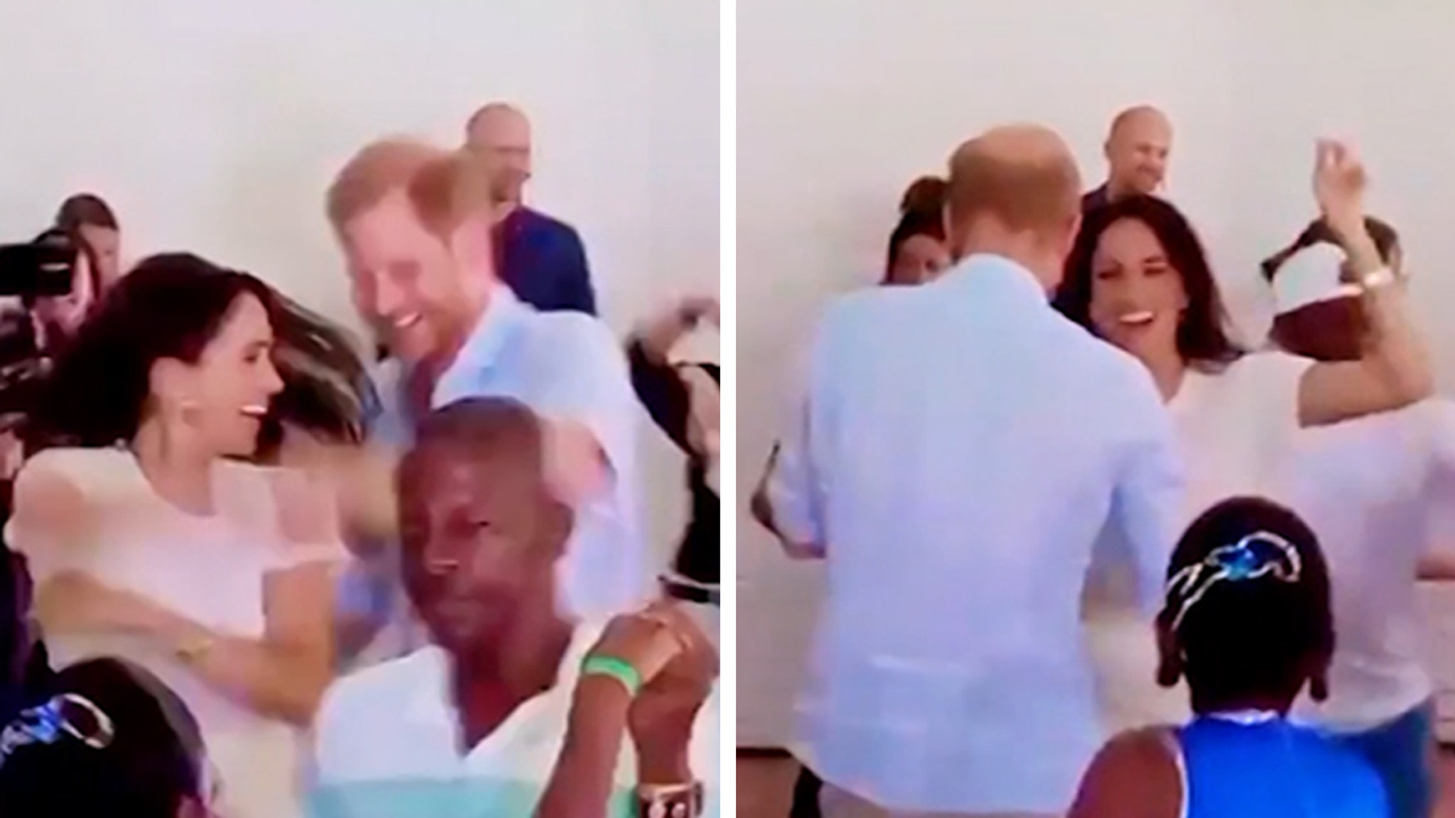 Prince Harry and Meghan Markle Dance Their Butts Off to Salsa Music in Colombia