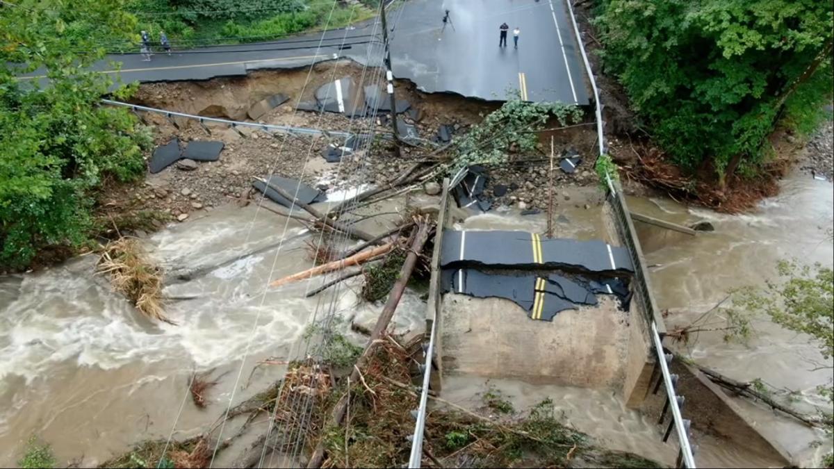 Watch: Drone videos show catastrophic damage from Connecticut's deadly flash flooding in Oxford