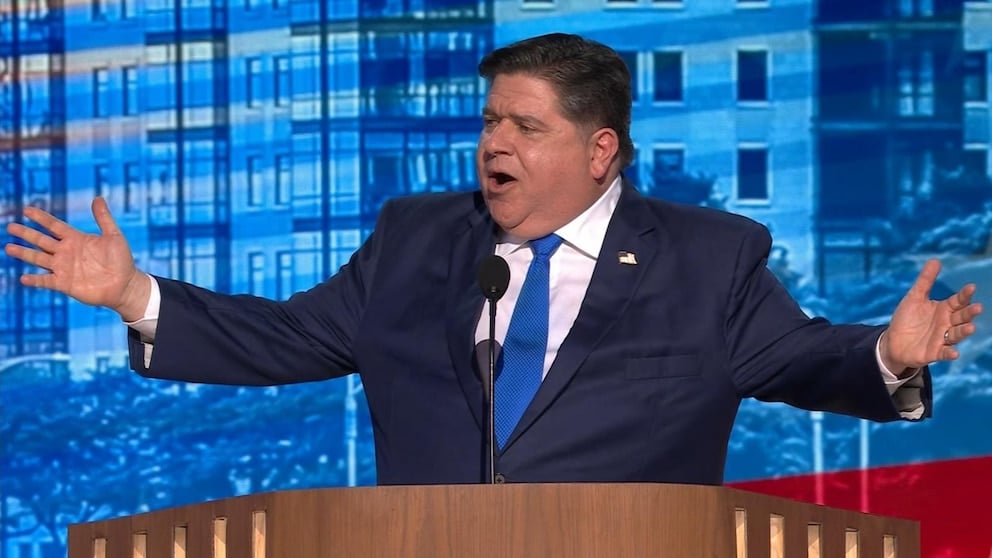 WATCH: Pritzker hits at Trump for being 'rich' in 'stupidity' at the DNC