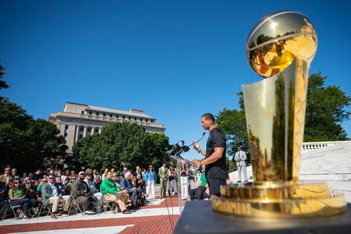 Johnston’s Joe Mazzulla returns to Rhode Island with the NBA championship trophy