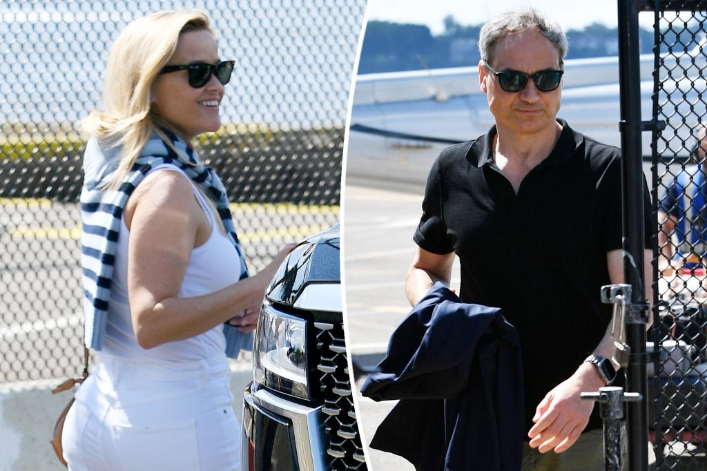 Reese Witherspoon arrives in NYC with German financier Oliver Haarmann