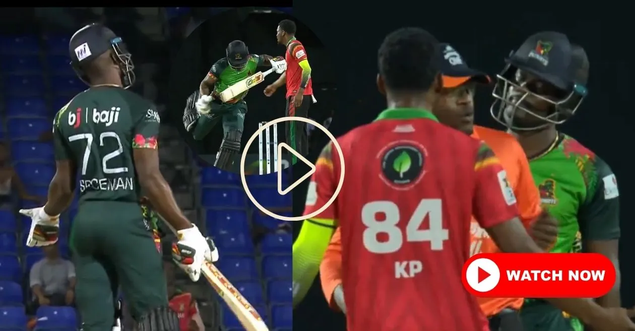 WATCH: Keemo Paul and Andre Fletcher engaged in a heated encounter during CPL 2024 match