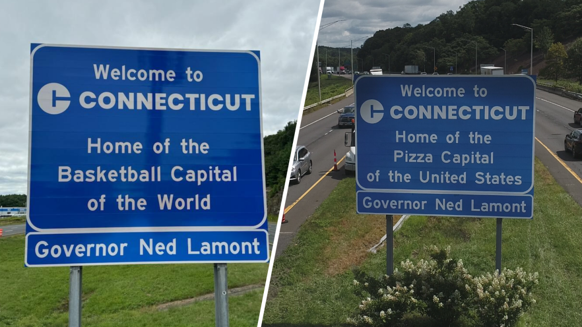 ‘Fixed it': Northeast governors call out basketball, pizza claims on Connecticut's new welcome signs