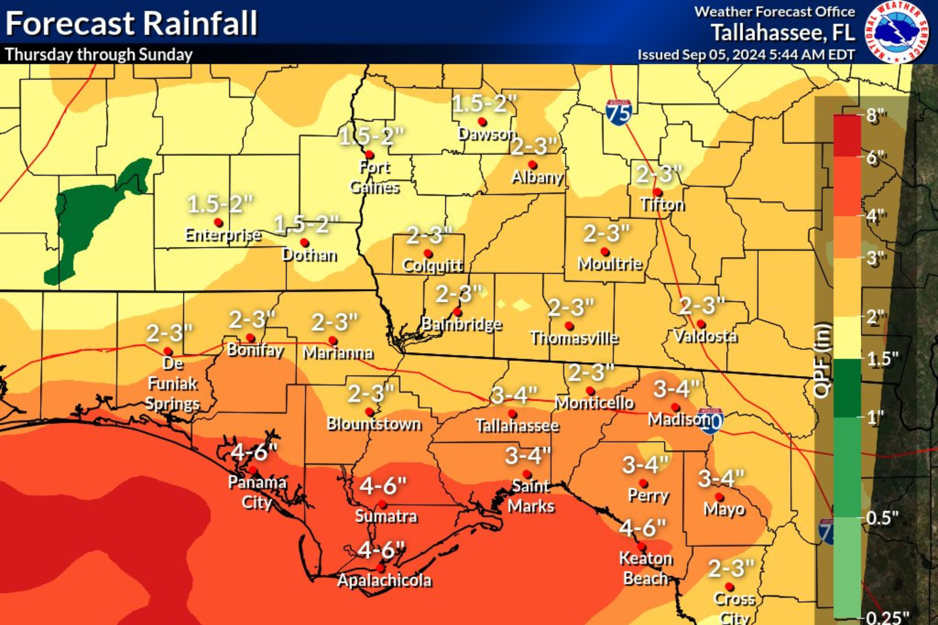 Florida Map Shows Rainfall Estimates as Storm Approaches