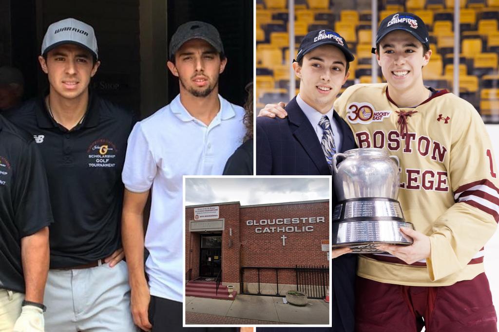 Memorial for Johnny and Matthew Gaudreau at their NJ high school