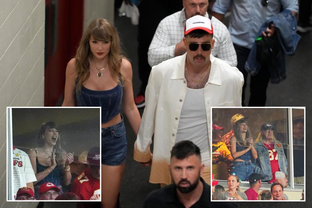 Travis Kelce and Taylor Swift spotted holding hands after Chiefs defeat Ravens in NFL's season opener