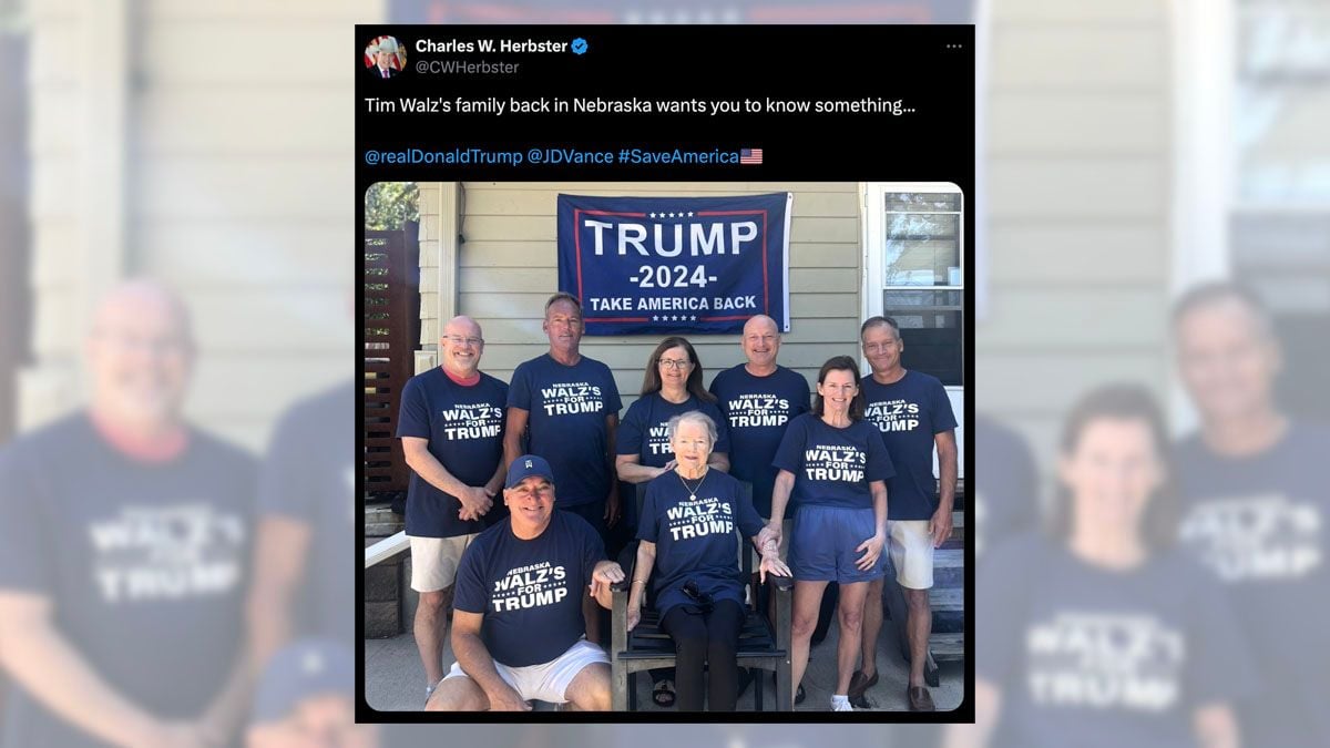 Photo Shows Relatives of Tim Walz Wearing 'Nebraska Walz's for Trump' Shirts?