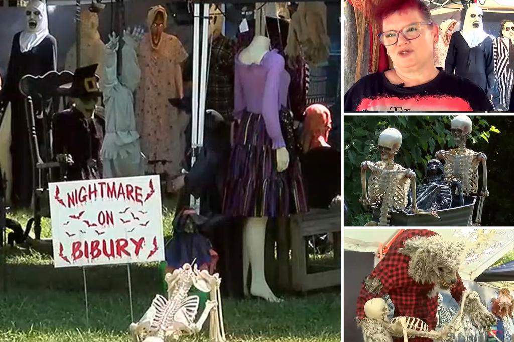 Ohio homeowner Marianne Peters faces backlash from neighbors for setting up extravagant Halloween display in August