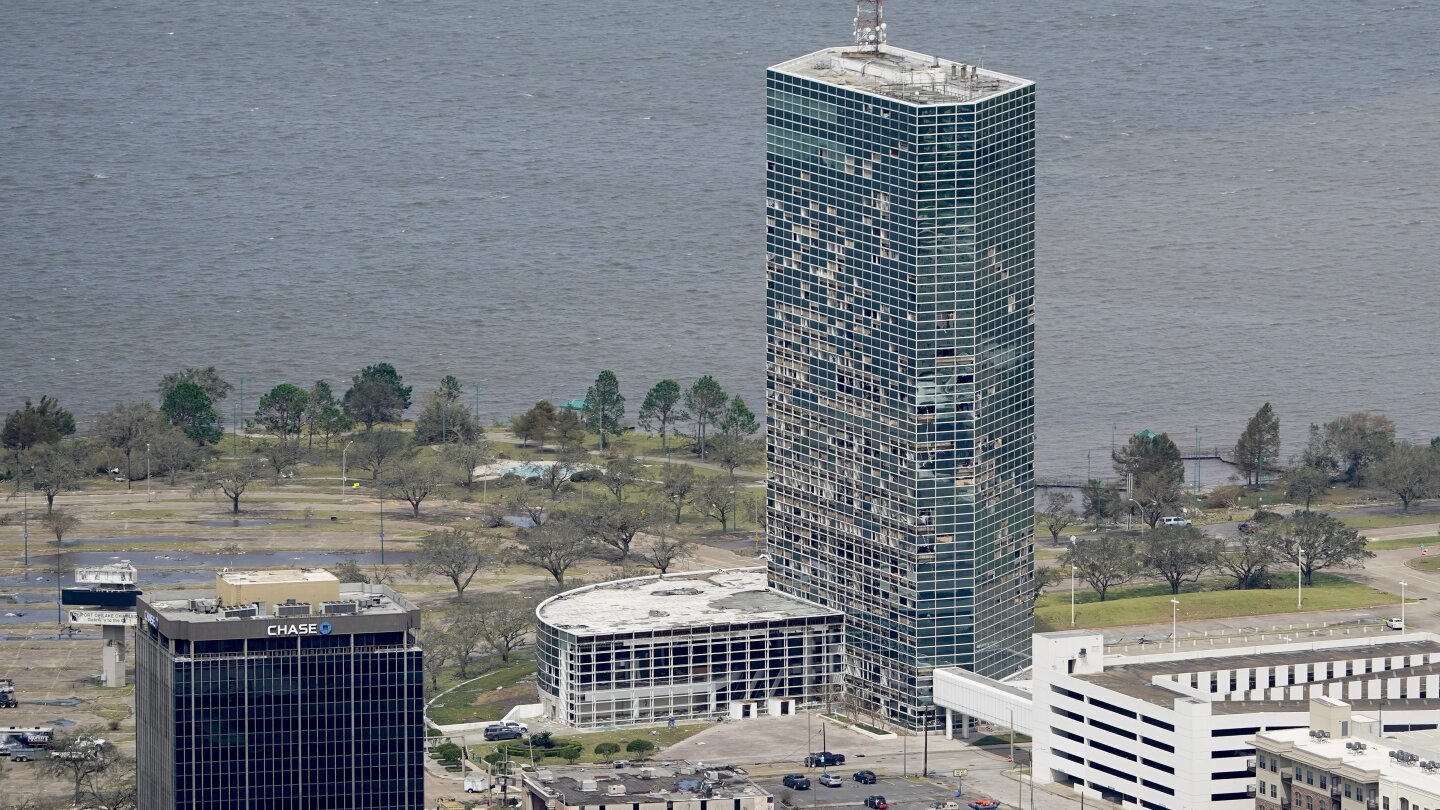 A hurricane-damaged Louisiana skyscraper is set to be demolished Saturday