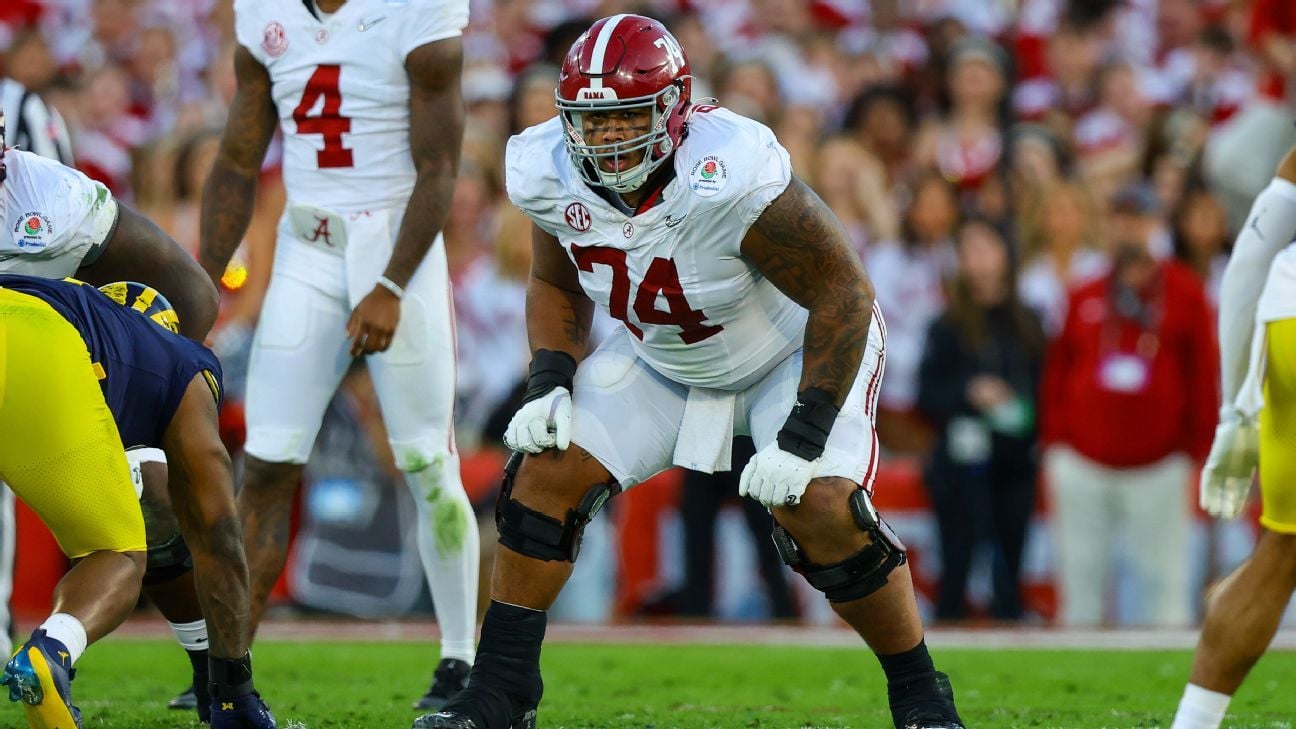 Alabama LT Kadyn Proctor doubtful with shoulder injury