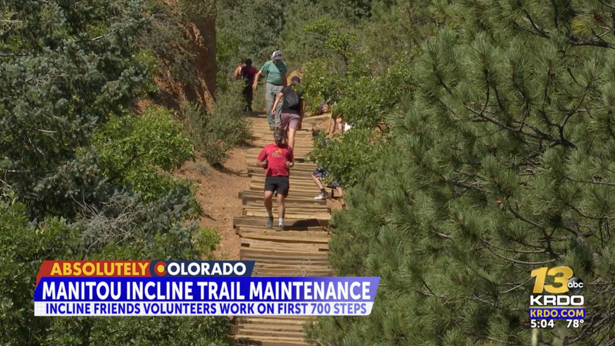 Hikers help maintain the Manitou Incline