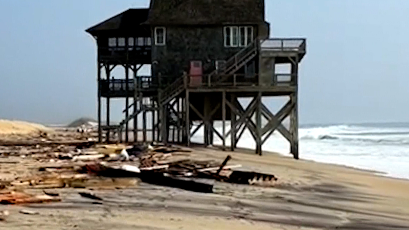 Beach erosion threatens homes in North Carolina's Outer Banks