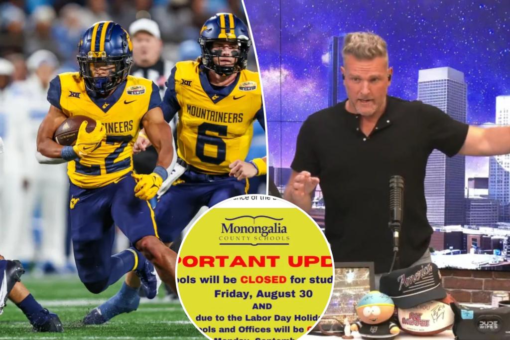 West Virginia public schools cancel classes ahead of game, Pat McAfee Show over 'traffic' concerns