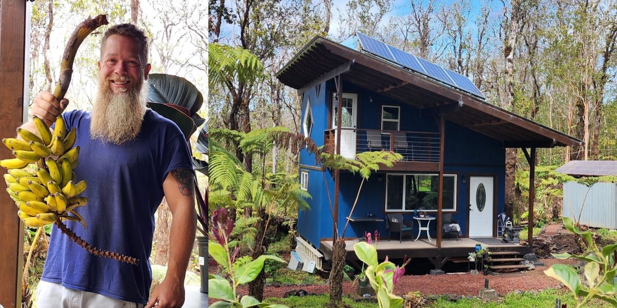 He's spent 5 years building a cabin in the woods in Hawaii to escape the Minnesota winters. Now, he's planning to move there for good.