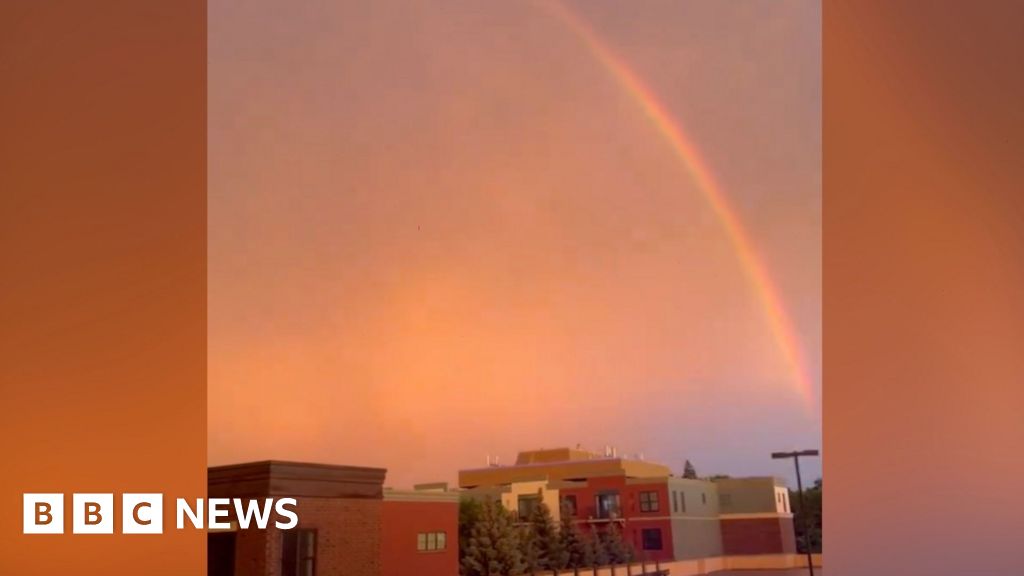 Watch: Lightning strikes and a rainbow forms during Minnesota storm