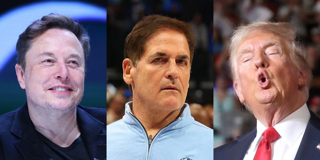 Mark Cuban says Silicon Valley tech bros have lost their grip on reality and now want to be the board of directors to Trump's CEO